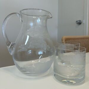 Jonathan Hansen in the clouds crystal jug and tumblers set